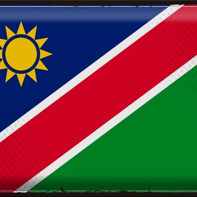 Targa in metallo Bandiera Namibia 40x30 cm Bandiera retrò della Namibia
