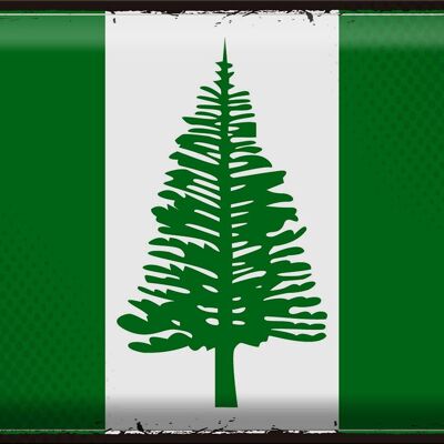 Targa in metallo Bandiera Norfolk Island 40x30 cm Bandiera retrò