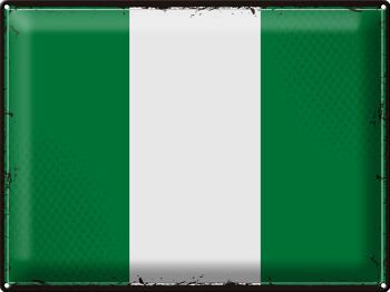 Drapeau en étain du Nigeria, 40x30cm, drapeau rétro du Nigeria 1