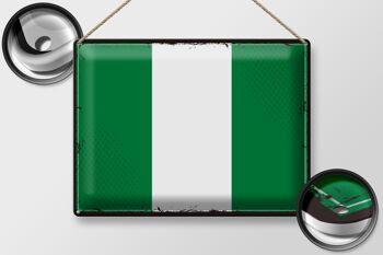 Drapeau en étain du Nigeria, 40x30cm, drapeau rétro du Nigeria 2