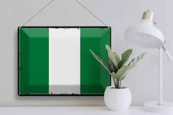 Drapeau en étain du Nigeria, 40x30cm, drapeau rétro du Nigeria 3
