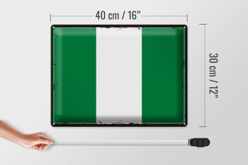 Drapeau en étain du Nigeria, 40x30cm, drapeau rétro du Nigeria 4