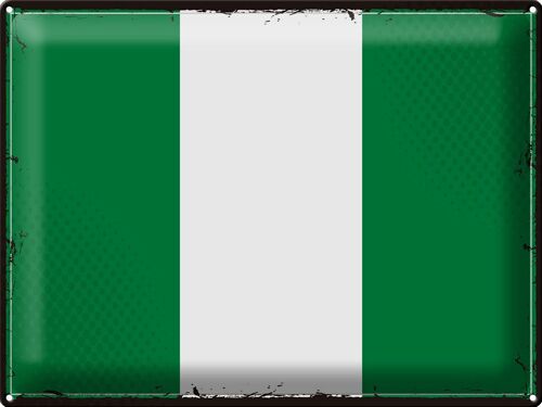 Blechschild Flagge Nigeria 40x30cm Retro Flag of Nigeria