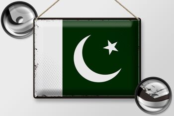 Drapeau en étain du Pakistan, 40x30cm, drapeau rétro du Pakistan 2