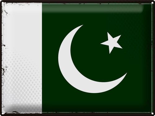 Blechschild Flagge Pakistan 40x30cm Retro Flag of Pakistan