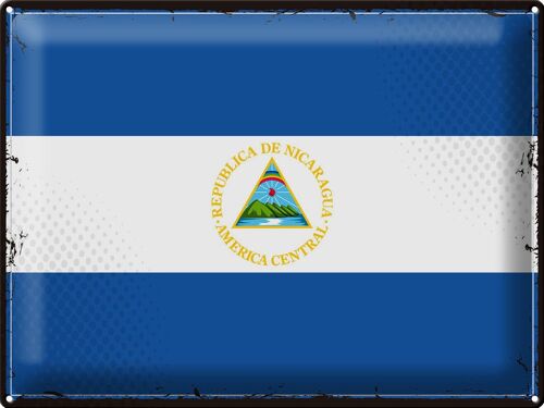 Blechschild Flagge Nicaragua 40x30cm Retro Flag Nicaragua
