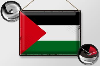 Signe en étain drapeau Palestine 40x30cm drapeau rétro Palestine 2