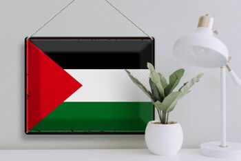 Signe en étain drapeau Palestine 40x30cm drapeau rétro Palestine 3