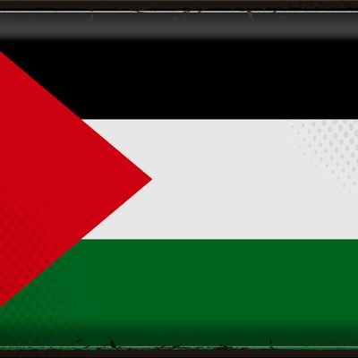 Targa in metallo Bandiera Palestina 40x30 cm Bandiera retrò Palestina