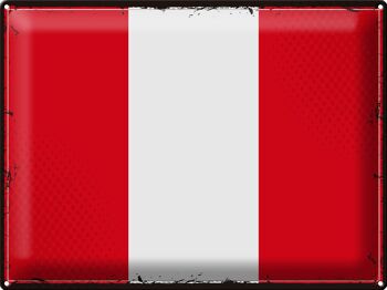 Drapeau en étain du Pérou, 40x30cm, drapeau rétro du Pérou 1