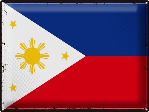 Blechschild Flagge Philippinen 40x30cm Retro Philippines