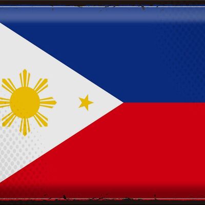 Cartel de chapa Bandera de Filipinas 40x30cm Retro Filipinas