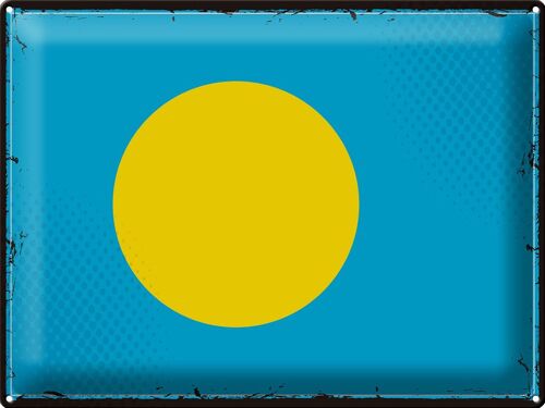 Blechschild Flagge Palau 40x30cm Retro Flag of Palau