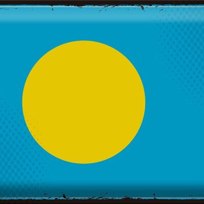 Blechschild Flagge Palau 40x30cm Retro Flag of Palau