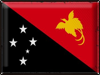 Signe en étain drapeau papouasie-nouvelle-guinée, 40x30cm, rétro, nouvelle-guinée 1