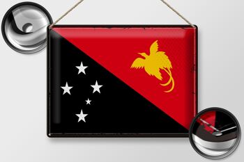 Signe en étain drapeau papouasie-nouvelle-guinée, 40x30cm, rétro, nouvelle-guinée 2
