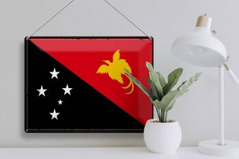 Signe en étain drapeau papouasie-nouvelle-guinée, 40x30cm, rétro, nouvelle-guinée 3