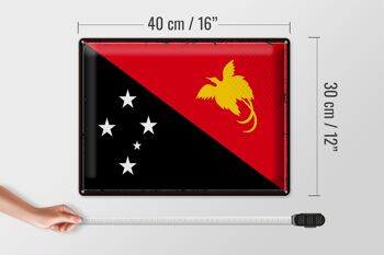 Signe en étain drapeau papouasie-nouvelle-guinée, 40x30cm, rétro, nouvelle-guinée 4