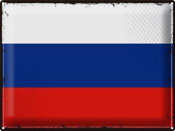 Signe en étain drapeau de la russie, 40x30cm, drapeau rétro de la russie 1