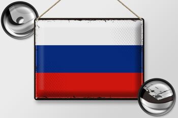 Signe en étain drapeau de la russie, 40x30cm, drapeau rétro de la russie 2