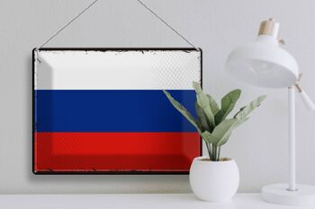Signe en étain drapeau de la russie, 40x30cm, drapeau rétro de la russie 3