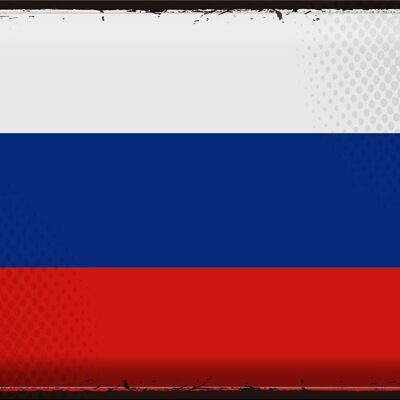 Cartel de chapa Bandera de Rusia 40x30cm Bandera Retro de Rusia