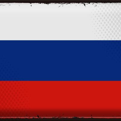 Signe en étain drapeau de la russie, 40x30cm, drapeau rétro de la russie