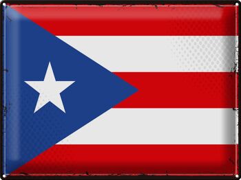Signe en étain drapeau porto Rico 40x30cm rétro porto Rico 1
