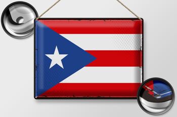 Signe en étain drapeau porto Rico 40x30cm rétro porto Rico 2