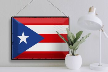 Signe en étain drapeau porto Rico 40x30cm rétro porto Rico 3