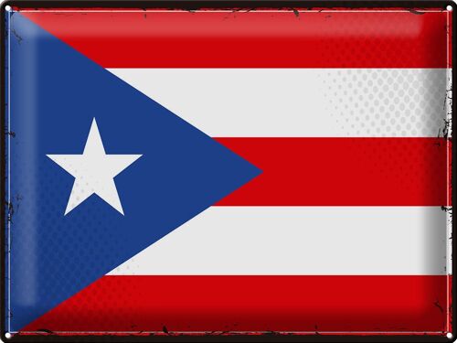 Blechschild Flagge Puerto Rico 40x30cm Retro Puerto Rico