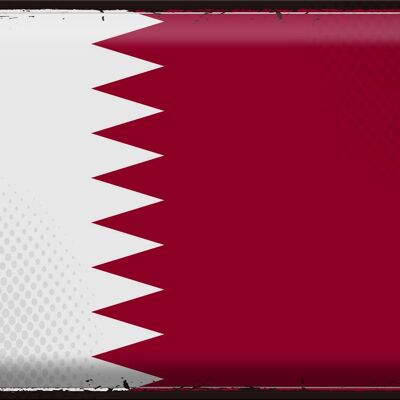 Blechschild Flagge Katar 40x30cm Retro Flag of Qatar