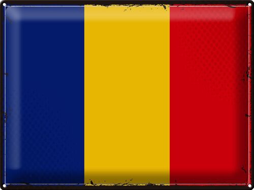 Blechschild Flagge Rumänien 40x30cm Retro Flag of Romania