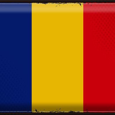 Targa in metallo Bandiera Romania 40x30 cm Bandiera retrò della Romania
