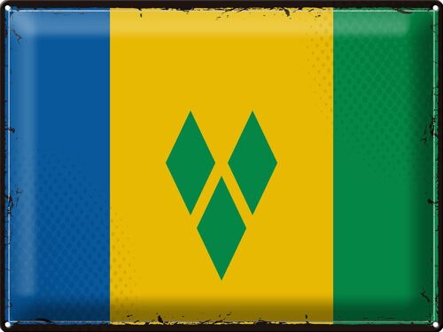 Blechschild Flagge Saint Vincent Grenadinen 40x30cm Retro