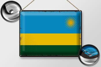 Drapeau en étain du Rwanda, 40x30cm, drapeau rétro du Rwanda 2