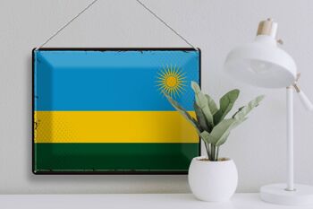 Drapeau en étain du Rwanda, 40x30cm, drapeau rétro du Rwanda 3