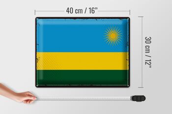 Drapeau en étain du Rwanda, 40x30cm, drapeau rétro du Rwanda 4
