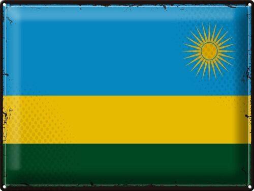 Blechschild Flagge Ruanda 40x30cm Retro Flag of Rwanda