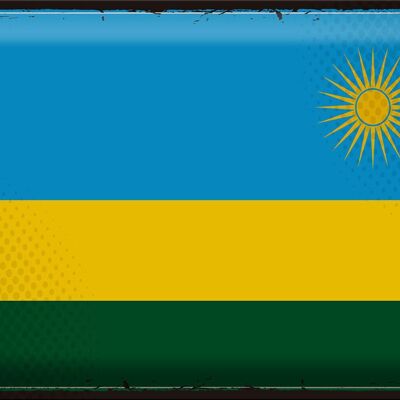 Drapeau en étain du Rwanda, 40x30cm, drapeau rétro du Rwanda