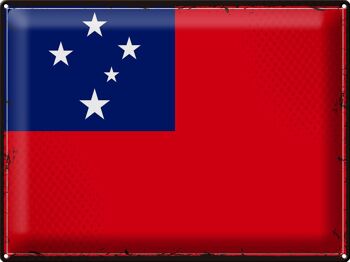 Signe en étain drapeau des Samoa 40x30cm drapeau rétro des Samoa 1