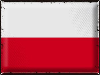 Drapeau en étain de la Pologne, 40x30cm, drapeau rétro de la Pologne 1