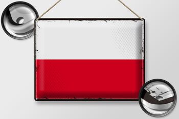 Drapeau en étain de la Pologne, 40x30cm, drapeau rétro de la Pologne 2