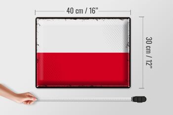 Drapeau en étain de la Pologne, 40x30cm, drapeau rétro de la Pologne 4