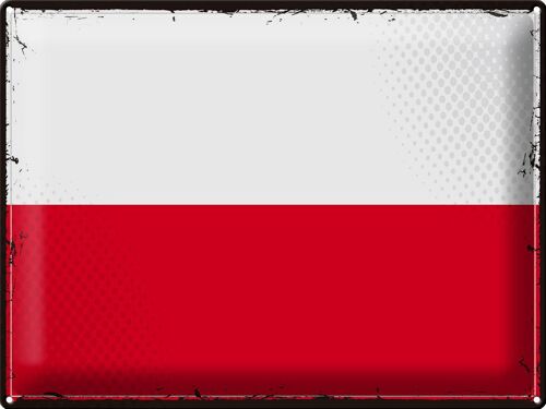 Blechschild Flagge Polen 40x30cm Retro Flag of Poland