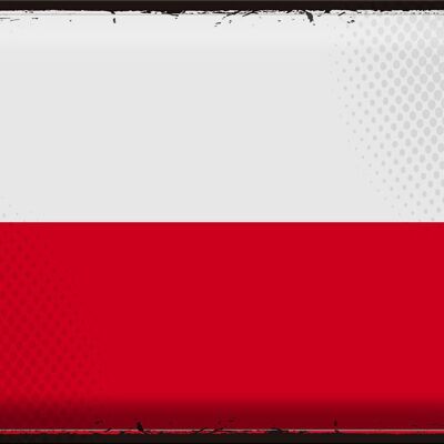 Targa in metallo Bandiera Polonia 40x30 cm Bandiera retrò della Polonia