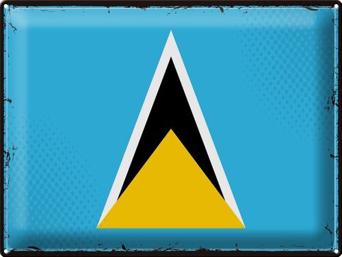 Blechschild Flagge Saint Lucias 40x30cm Retro Saint Lucia