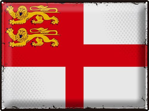 Blechschild Flagge Sark 40x30cm Retro Flag of Sark