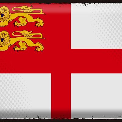 Blechschild Flagge Sark 40x30cm Retro Flag of Sark