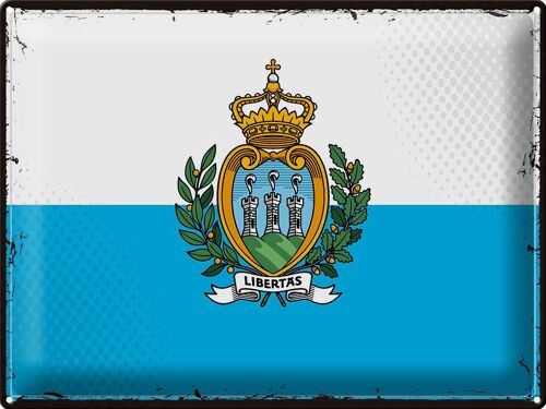 Blechschild Flagge San Marino 40x30cm Retro San Marino